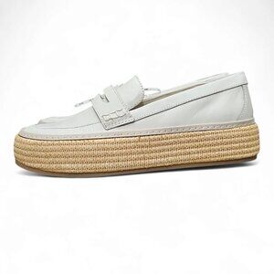 Dolce Vita Ranna Loafer New Espadrille Platform Ivory Leather Slip On Shoe